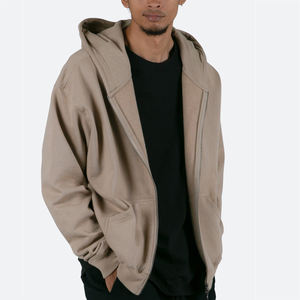 Sudadera con capucha para hombre personalizada Sudaderas con capucha de gran tamaño Bolsillos funcionales Hombro caído Sudadera con cremallera Sudaderas con capucha de peso pesado para hombre - Product Image 6