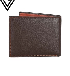 Todo en uno de gran capacidad Bi-Fold para hombre Premium Goat Nappa Leather Dual Tone Multiple Card Slots Coin Pocket Short Cotton - Product Image 3