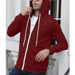 Haute qualité fermeture éclair personnalisé manches longues poche plaquée fermeture éclair complète sweat à capuche sweat pour marque privée tri-mélange à capuche - Product Image 5