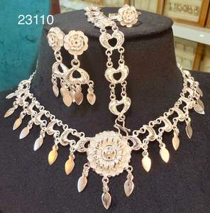 Wholesale Model 23107 <b>Gold</b> Plated Traditional Necklace <b>Set</b> Ethnic Imitation Filigree Pendant Matching Fashion <b>Jewelry</b> <b>Sets</b> - Product Image 4