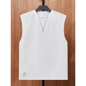 Longueur recadrée de haute qualité Box Fit Hommes T-shirt surdimensionné Logo personnalisé Écran Blanc Coton Goutte Épaule T-shirt - Product Image 3