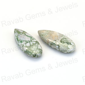 Más vendido Natural liso 10x25mm variscita turquesa Flatback largo forma de pera cabujón piedra preciosa para hacer joyería proveedor - Product Image 6