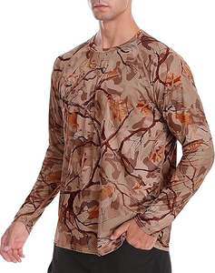 Camisa de caza Rendimiento transpirable Poliéster Baselayer Patrón de impresión sólida al por mayor - Product Image 1