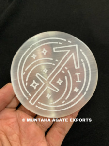 Wholesale Premium <b>Selenite</b> Lotus Moon <b>Charging</b> <b>Plate</b> Engraved Crystal Slab Reiki Chakra Healing Meditation Energy Cleansing - Product Image 2