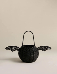 Panier à chauve-souris en herbe de mer tissé à la main noir, décoration pour Halloween, fabrication artisanale vietnamienne, fournisseur OEM ODM - Product Image 4