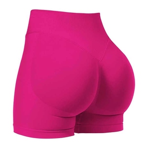 Pantalones cortos de gimnasio de cintura alta para mujer, de talla grande, tela satinada, Control de barriga, bolsillos profundos para entrenamiento atlético, deportes para correr - Product Image 1