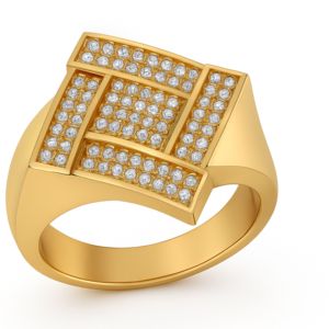 Bague Classique en Argent 925 Plaqué Or pour Hommes et Enfants, Alliance de Mariage avec Sertissage Pavé, Diamant de Laboratoire, Idée Cadeau d'Anniversaire - Product Image 1