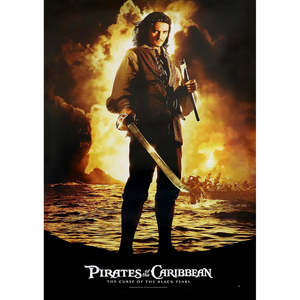 Póster Decorativo de Pared de la Película Piratas del Caribe con Orlando Bloom como Capitán Jack Sparrow, Material de Papel - Product Image 1