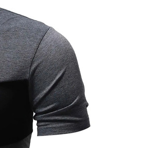 Top Notch Qualité Hommes Multicolore 100% Coton T-Shirt Séchage Rapide Anti-Rides Conception Personnalisée Col Motif Imprimé Tissu Tricoté - Product Image 4