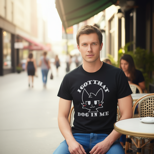 Collezione di T-shirt promozionali Boykisser, design bianco 'I Got That Dog in Me' con Catkisser - Product Image 3