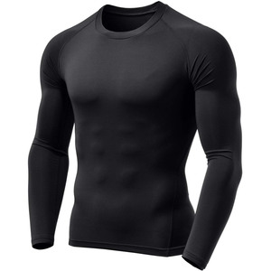 Camiseta de Compresión para Hombre, Manga Larga, Color Negro, Top Deportivo, Secado Rápido, Transpirable, Informal - Product Image 3