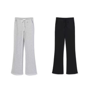 Pantalon en molleton bouffant vierge imprimé personnalisé en ligne Pantalon en molleton délavé Vente en gros Pantalon de survêtement évasé à jambes larges pour hommes Pantalons évasés pour hommes - Product Image 1