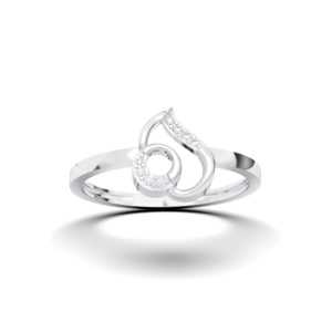 Juego de puntas de diamante de corte redondo de moissanita de 0,03 quilates, anillo elegante abstracto hecho en plata para ella, de quilates, de dos y dos, hecho en plata - Product Image 1