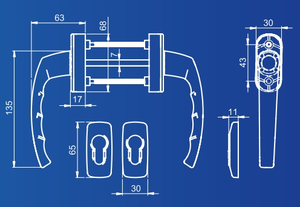 Juego de manija de puerta Lizbon con rosetas - Product Image 2