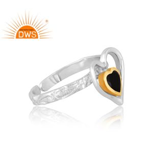 แหวนพลอยโอนิกซ์สีดำธรรมชาติเงินสเตอร์ลิงเครื่องประดับออกแบบตามต้องการสำหรับผู้หญิงของขวัญสำหรับผู้หญิงสำหรับเธอ - Product Image 4