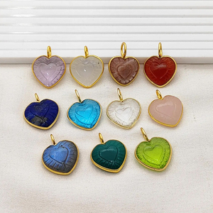 Colgante de corazón de amatista, 16mm, Plata de Ley 925, chapado en oro, venta al por mayor, abalorios tallados a mano, ajuste de bisel en forma de corazón para mujer - Product Image 3