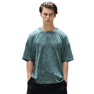 T-shirt à épaules tombantes en coton poly mélangé léger respirant et tissu à séchage rapide pour hommes - Product Image 2