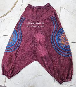 Pantalon Harem et Pyjama en Coton Patchwork Respirant avec Plis sur le Devant et Cordon de Serrage, Longueur Intégrale, Style Bohème Indien pour l'Hiver - Product Image 2