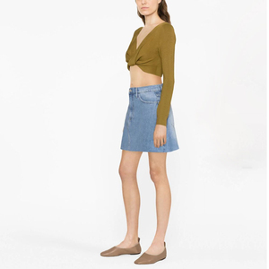 Precio barato logotipo personalizado faldas de mezclilla para las mujeres de alta calidad de algodón transpirable cómodo comprar nuevas faldas de mezclilla para las mujeres de verano - Product Image 3