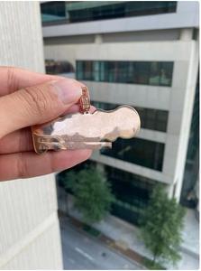 Colgante de Letra Personalizado con Diamante de 2.00 Quilates, Chapado en Oro Amarillo de 14K sobre Plata de Ley, Amuleto Clásico para Fiesta, Unisex, Microincrustaciones - Product Image 3