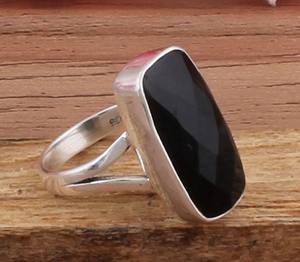 Bague en argent sterling 925 avec bague en pierres précieuses en onyx noir naturel faite à la main Vintage Boho bijoux pour femmes idée cadeau - Product Image 6