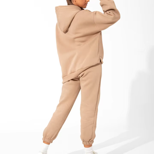 Winter Fleece Thick Hooded Set Exercise Gym 100% Cotton Keep Warm Sport Wear <b>Sweatshirts</b> Women's Hoodie Jogger Tracksuit - Product Image 2