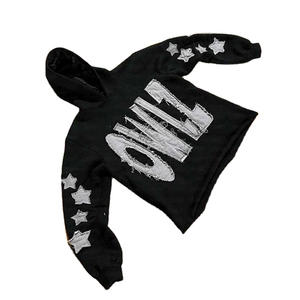 Personnalisé poids lourd 500 Gsm en détresse lavé sweats à capuche pour hommes Vintage ample surdimensionné Boxy recadrée hommes acide fané pull à capuche - Product Image 6