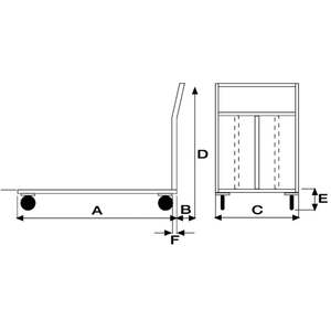 Plateforme industrielle à quatre roues hautement maniable avec une capacité de charge de 500 kg - Product Image 2