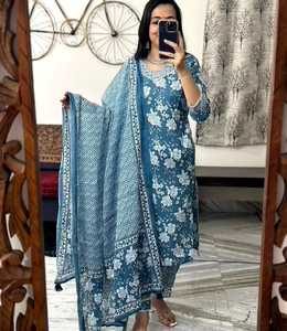 Derniers designs indiens traditionnels modernes Tenue de fête afghane en coton pour femmes de fournisseur indien - Product Image 2