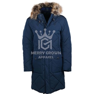 Tendance industrielle Parka à capuche pour hommes Veste couette imperméable écologique entièrement chaude Pakistan Service OEM personnalisé - Product Image 1
