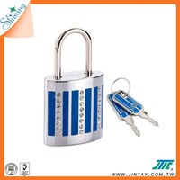 Cadenas de sécurité élégant en alliage de zinc certifié ISO9001 Jin Tay KP5620-103 à motif rayé pour bagages, portes et casiers