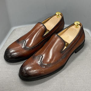 Chaussures en cuir respirantes avec talon rembourré et semelle souple, chaussures de mode pour hommes, chaussures décontractées - Product Image 5