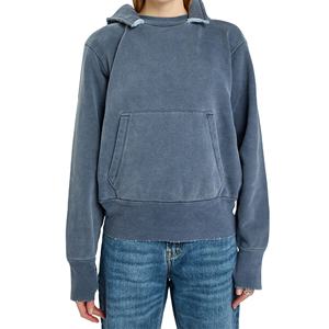 เสื้อฮู้ดดี้ผู้หญิงสั่งทำขายส่ง สไตล์วินเทจ ลุคทำเก่า แบบสวมหัว ผ้าเทอร์รี่ฟลีซ ขอบดิบ ปักตรา รับผลิตตามแบบ (OEM) เสื้อผ้าขายส่งจำนวนมาก - Product Image 1