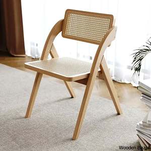 Chaise pliable peu encombrante pour salon et chambre à coucher chaise pliable en bois - Product Image 5