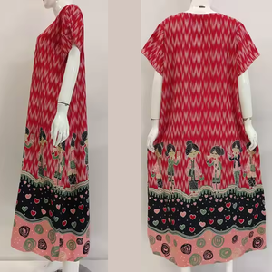 Vestido Informal Extra Grande de Tela de Rayón. cómodo y transpirable de Chrysanta - Product Image 2