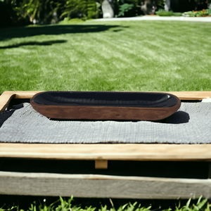 Artesanos indios pintados a mano, bandeja para servir de esmalte negro, mango, madera, resina, artesanía, aperitivos, festivales, fiestas, cocina, suministros para Hotel - Product Image 6