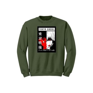 Colección de Anime 100%, sudadera de algodón con estampado de bolsillos para mujer, Polar, informal, de invierno, con cuello redondo, tejido frontal, serigrafía - Product Image 6