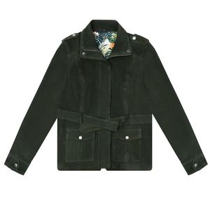 Veste imperméable à capuche pour femme et homme en cuir véritable d'hiver avec col montant, poches à rabat, fermeture éclair, fabrication artisanale, style urbain - Product Image 1