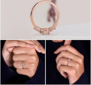 Anillo de Diamante Radiante de 1.27 CT Cultivado en Laboratorio, Certificado IGI, Oro Rosa de 14K, Claridad VVS2, Chapado en Rodio, Joyería Nupcial de Lujo al por Mayor - Product Image 5