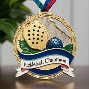 Medallas de Pickleball de aluminio recubiertas de metal duradero para premios de liga local Precios directos del fabricante - Product Image 4