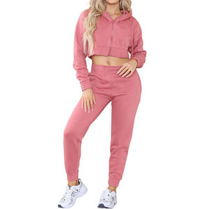 OEM Streetwear Survêtement court à capuche en molleton pour femme - Product Image 2
