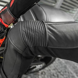 Pantalon en cuir véritable et tissu mélangé, taille haute, respirant, extensible, toile douce, durable, confortable et léger - Product Image 6