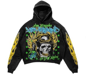 Sudadera con Capucha Vintage Desgastada con Logotipo Impreso DTG Personalizado del Fabricante, Sudadera de Algodón Grueso Lavada al Ácido y Decolorada por el Sol - Product Image 3
