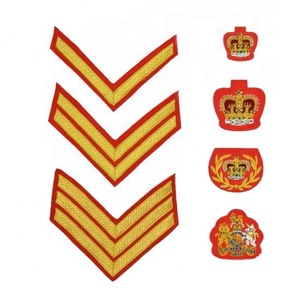 OEM Honor Rank Chevrons Patch personalizzato di alta qualità tessile marsupio produttori di file privati in oro bianco Patch