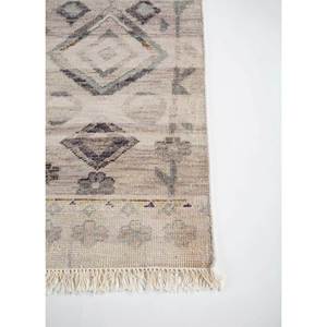 Tapis noué à la main en laine Thyme Ivory, tissage plat géométrique pour salon, puzzle rectangulaire 9x12, couloir - Product Image 4