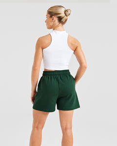 Top Quality Custom Green <b>Women's</b> Mid Rise <b>Sweat</b> <b>Shorts</b> With Pockets High Waisted Soft & Breathable Gym Running <b>Shorts</b> For <b>Women</b> - Product Image 4