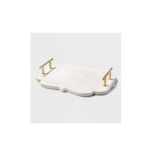 Wholesale <b>Marble</b> Serving <b>Tray</b> With Gold Handle for Home Tabletop Decorative Custom Size Best Finish Natural <b>Marble</b> <b>Tray</b> Top Sale - Product Image 1