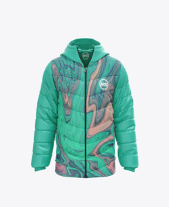 Venta al por mayor de fábrica, chaquetas acolchadas para hombre, chaqueta estampada por sublimación, abrigo de burbujas de poliéster teñido liso, chaqueta hinchada cálida a prueba de viento para hombre - Product Image 1