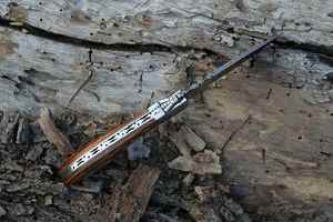 Couteau de poche pliant en acier damas fait main personnalisé professionnel avec gaine en cuir - Product Image 6