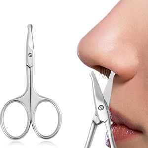 Meilleurs ciseaux à poils de nez en acier inoxydable allemand de 3.5 pouces avec lame incurvée arrondie poignée en céramique sécurité petit outil de beauté - Product Image 6